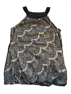 Paper Doll Black Lace Halter Top Size XL
